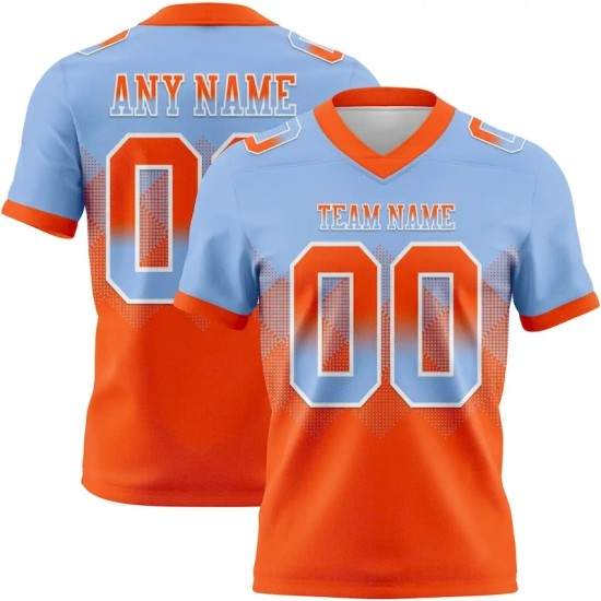 Custom Light Blue Orange-White Mesh Gradient Square Shape Flag Jersey