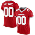 Custom Red White-Gray Mesh Jersey